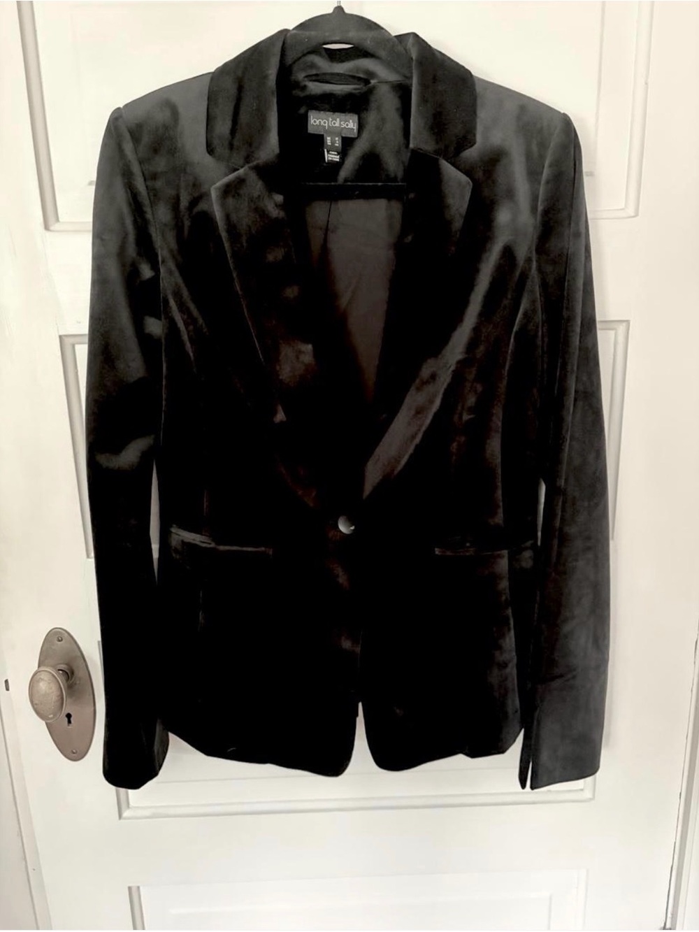 Long Tall Sally Black Velvet Single-Button Blazer